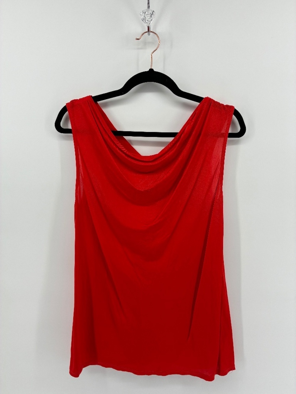 RW&CO. Red Ruched Camisole Tank Top w/ Criss Cross Open Back